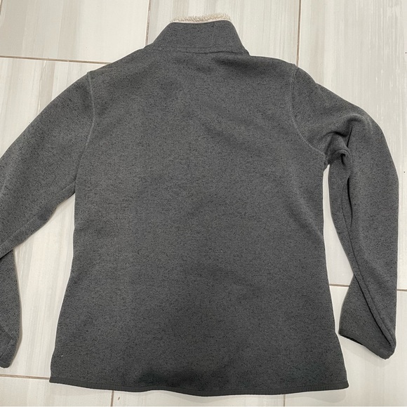 Eddie Bauer Jacket Womens Size Large Zip Front Fair Isle Long Sleeve Gray Black - Picture 3 of 6